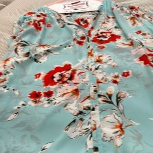 100% polyester aqua orange and green